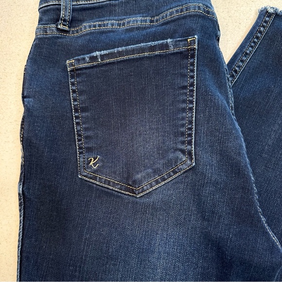KUT From The Kloth Connie Ankle Skinny Jeans Frayed Hem Dark Blue Women’s Size 8 - Picture 5 of 15